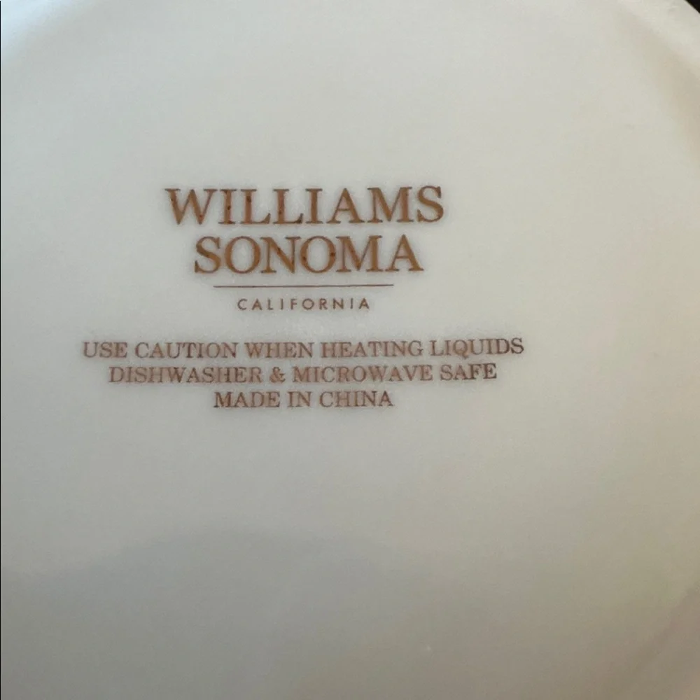 WILLIAMS SONOMA White Monogram “J” Mug with Metallic Monogram
